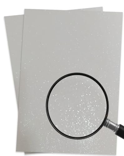 Off Paper Especiais Papel Glitter Pacote com 5 Folhas, Branco, A4