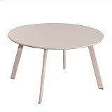 LOLAhome Mesa de Centro jardín anidable Marzia de Acero Beige de 70x40 cm