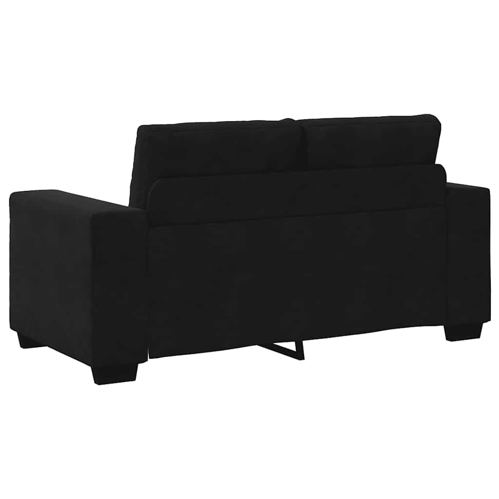 Sofa dwumiejscowa czarna z aksamitnym obiciem 160 x 77 x 82 cm, tapicerowana tapicerka z pianką, sofa relaksacyjna do salonu, biura i pokoju gościnnego, zajmuje mało miejsca i przytulna
