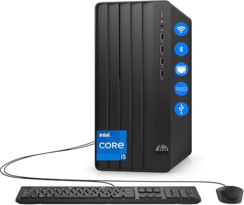 Image of HP Desktop Computer Tower, Intel 6-Core i5-12500, 64GB RAM + 1TB PCIe SSD | Complete Setup with WiFi, Bluetooth, Keyboard & Mouse, Windows 11 Home, Ideal for Home Office, Business & Student