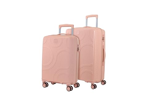 Image of KAMILIANT by American Tourister Selva|Trolley Bag Set of 2 (56+69 cms) for Travel| Hard Case Polypropylene (PP) Suitcase|360 8-Wheel Spinner Luggage Trolley|Combination Lock| Peach