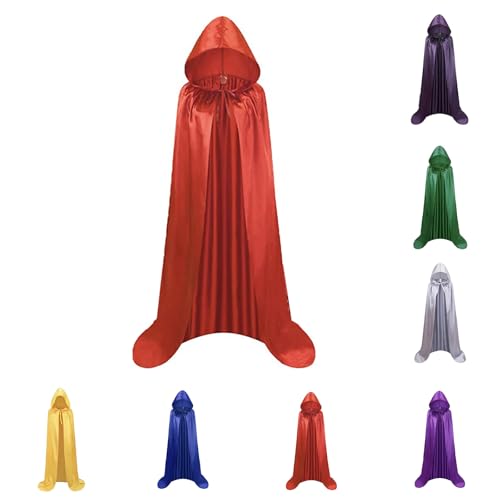Capa de satén de Halloween con cuello alto con capucha, simple, versátil, a la moda, fiesta temática, disfraces de Halloween, disfraz de fiesta de disfraces