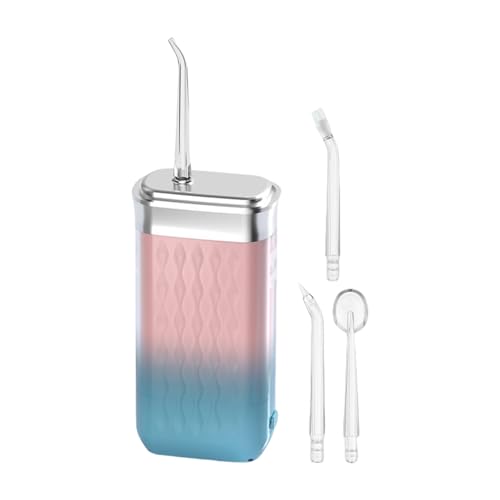 Keyubria Idropulsore Dentale da Viaggio, Lavadenti, Con 4 Ugelli Silenzioso a Batteria Impermeabile Serbatoio 200ml per Manutenzione Impianti