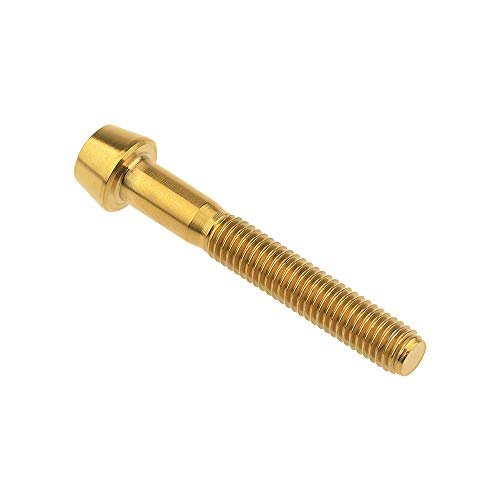 Image of Titanium Ti Bolt M5x9 16 18 20 25 30 35 40 45 50 55 60mm Tapered Head Screws Pack of 4 (M5x35mm, Gold)