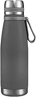 Garrafa Térmica de 1 Litro com Tampa de Rosca, Alça Emborrachada e Interior em Aço Inox 304 – Perfeita para Academia, Escola e Atividades do Dia a Dia (Cinza)