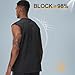 Mens Cotton Sleeveless Tank Tops Cut Off Muscle Gym T Shirts Running Beach Loose Fit Tees(BK M) Black