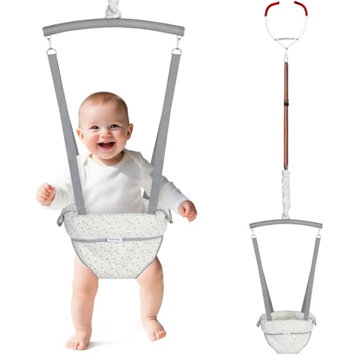 Slevoo Baby Jumper Adjustable Baby Door Bouncer for 6-12 Months Grey