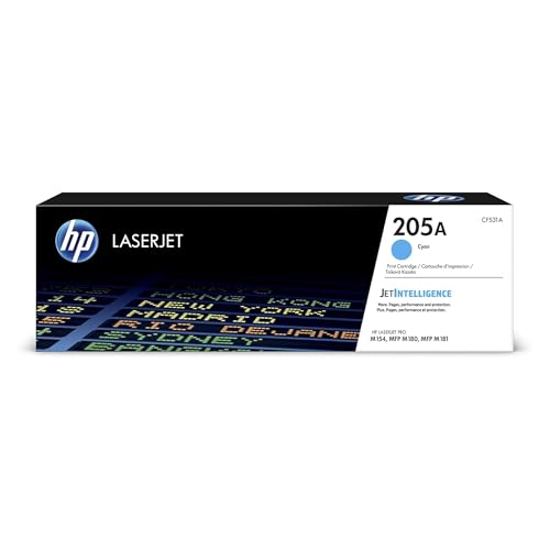 HP 205A CF531A, Cian, Cartucho Tóner Original, de 900 páginas, para impresoras Color LaserJet Pro MFP M180n y MFP M181fw
