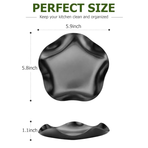 Image of VanlonPro Stainless Steel Spoon Rest, Spatula Ladle Holder, Stainless Steel Utensil Spoon Rest Holder, Brushed Finish, Dishwasher Safe 5.9 Inch (Flower Black 1PC)