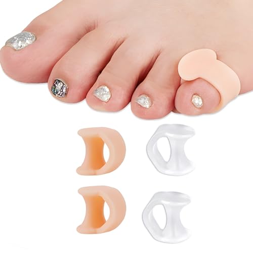 feifanshop Separadores de dedos de gel, 4 unidades Pinky, separadores de dedos para corrección de juanetes, juanetes, juanetes, callos y ampollas