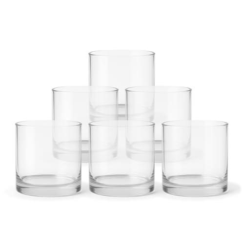 Kerzenhalter aus Glas Average 6 Stück | für Votivkerzen, Teelichter & Tischdeko | H 10 x Ø 10 cm Elegantes Design für Hochzeit, Party & Wohnzimmer - pajoma®