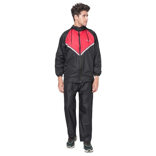 Image of Citizen Hooded Raincoat for Men Women Waterproof for Bike Riders 180T Micro Fabric Lightweight Stylish Sealed Hood, Large Pockets, Heavy-Duty Zippers Rainwear with Carry Pouch-CR021