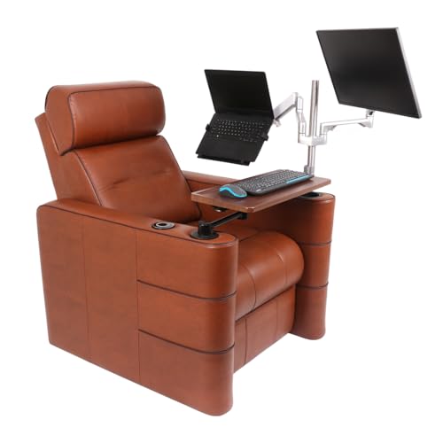 Image of Recliners India Work from Home Recliner - Wireless Charging - Adjustable Reclining - Adjustable Neck Support - Tiltable Double Swivel Table - Backlit Cup Holder - Laptop Tray - Zuum Executive