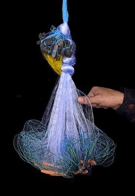 Fishing NETS 1 FINGER/50 MM Hole Size MUD Sinker Ready to USE Fish NET (100 FT LOGN Lenth and 4 FT Height) HIGH QAULITY Big Fish CATCHING NET