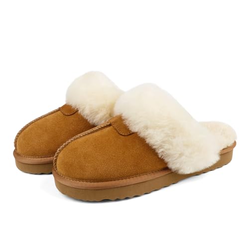 JOY IN LOVE Fuzzy Slippers for Women Memory Foam Flat Outdoor Indoor Faux Fur Cozy Slippers