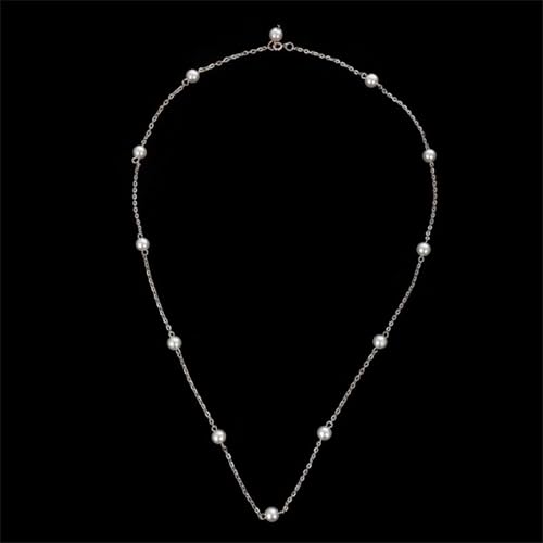 Colliers couleur argent avec chaîne de perles robuste et pendentif élégant - 6
