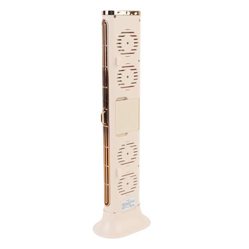 Fockety Ventilador de Escritorio Portátil, USB Recargable Potente Espacio de Viento que Ahorra un Ventilador de Torre Pequeño de la Torre Pequeño Desarrollador del Escritorio del (Cream