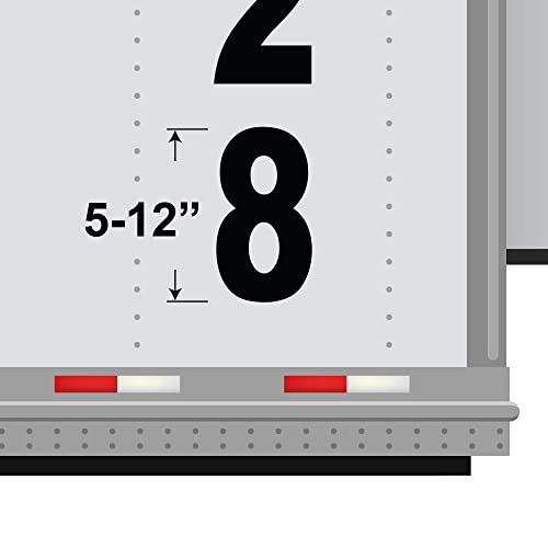 Set Of 3 - Custom Trailer Number Vinyl Decal Sticker Vertical Lettering - Many Colors & Sizes - Truck Decals & Markings For Dry Van And Reefer Trailers Semi Truck Number Rear Trailer Sign #TOP2