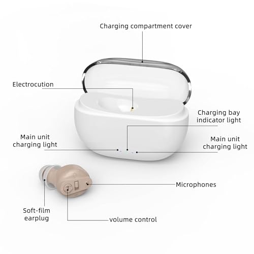 Image of Balson AG-7901 Rechargeable CIC Digital Hearing Aid Machine for Old Age with Auto Noise Cancellation (Beige, For Single Ear, with Dry Kit and 1 Year Warranty)