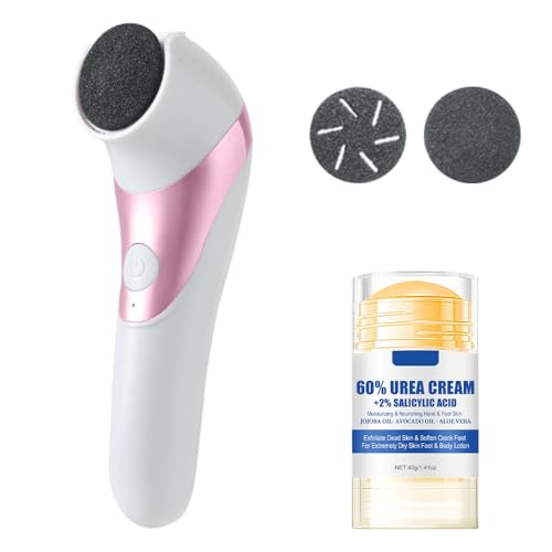 Electric Callus Remover for Feet, 2025 New Electric Foot Callus Remover for Women Men, Portable 2-Speed Foot File Pedicure Tools with Foot Cream for Dry Cracked Heels and Feet Dead Skin (Pink)