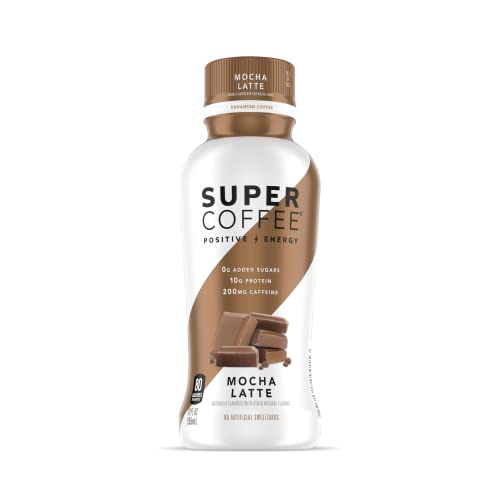 Super Coffee, Iced Keto Coffee (0g Added Sugar, 10g Protein, 80 Calories) [Mocha Latte] 12 Fl Oz, 1 Pack | Iced Coffee, Protein Coffee, Coffee Drinks, Smart Coffee – SoyFree GlutenFree