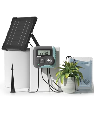 RAINPOINT Solar Bewässerungssystem, 45L/H Automatische Solar Bewässerung mit Programmierbarem...