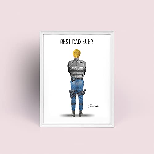 MyMagicMemory Police Man Poster | Perfect and Personalized Gift for Police Officers | Create Your Own Present For Them (DIN A4)