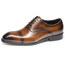 Mens Dress Shoes - Genuine Leather Cap Toe Oxfords | Classic Formal Shoes for Business & Weddings