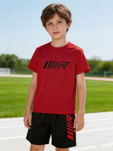 Image of Boys' Active Shorts Set 6 Pieces T-Shirt and Quick Drying Shorts Summer Activewear Sets 4-12Y