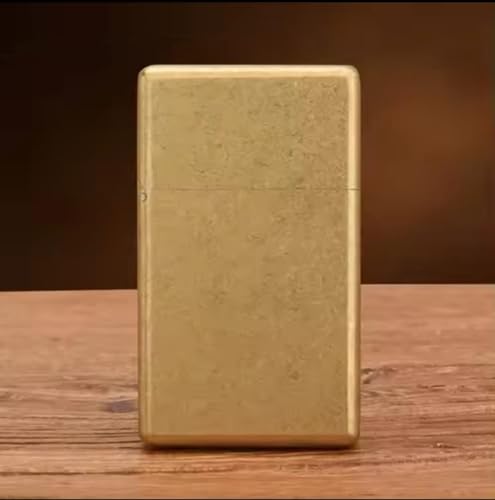 Zorro 538 Thickened Brass Kerosene Lighter – Armor Style, Narrow Square Head Design, High-End Collectible Gift Raw Brass knurling