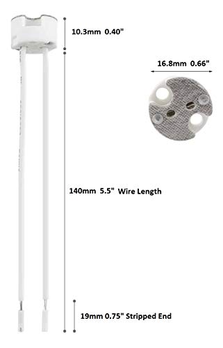 Bioluz Led 10 Pack Mr16 Socket, Gu5.3 Socket, Led Halogen Lamp Ceramic Wire Connector Base Socket Adapter Mr16 Mr11 G4 Gu5.3 Socket (Pack Of 10) #TOP3