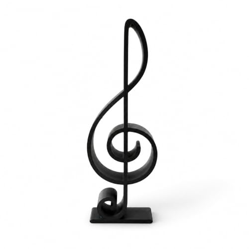 Nexus Box Musical Note Sculpture, Classic Treble Clef Staff Matte Black