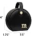 COLLECTIVE HOME - Travel Jewelry Case, Elegant Half-Moon Design with Gold Monogram, Detachable Handle, Personalized Accessory Organizer, Gift for Fashion-Forward Women and Teens, Black (m)