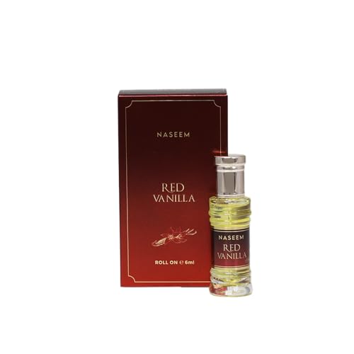 Image of NASEEM Red Vanilla Attar Roll On Perfume Oil 6ml | Fruity Floral Musky Attar with Tuberose & Patchouli | Alcohol-Free