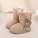 Moceen Baby Girls Winter Boots Toddler Kid Fashion Bow Fur Lined Lightweight Warm Snow Boots for Everyday Wear Size 13 Little Kid 8205 Khaki