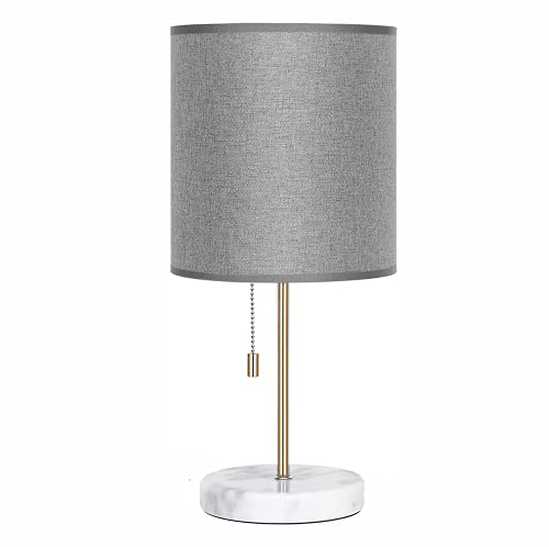 HAITRAL Small Bedside Lamp-Small Lamp for Bedroom with Marble Base and Gold Metal, Small Table…
