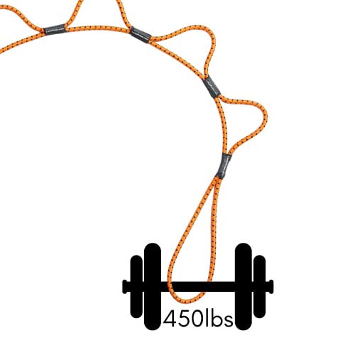 Looprope | Bungee Cord Tie Down System | Adjustable Cargo Strap | Knot Free | Truck, Rv, Atv, Camping,Outdoor Accessory, Multipurpose | Loop, Clip And Go | 5 Feet (Orange) #TOP7