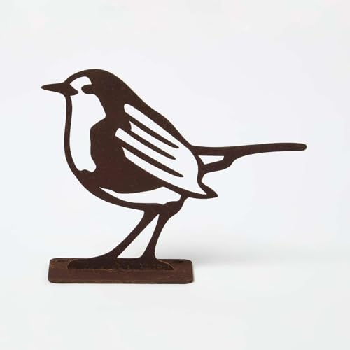 Homescapes Zaun-Figur Rotkehlchen, Gartendeko Rost-Figur zum Anschrauben, Vogel-Deko Edelrost 10 cm hoch, Gartendeko Metall Homescapes Zaun-Figur Rotkehlchen, Gartendeko Rost-Figur zum Anschrauben, Vogel-Deko Edelrost 10 cm hoch, Gartendeko Metall