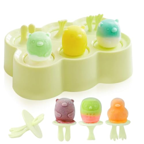 Silikoneisformen, Kinder-Eiswürfel, wiederverwendbar, kleine Formen, Popsicle Molds, niedlich (grün-1)