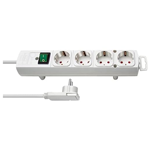 Brennenstuhl Comfort Line regleta de enchufes con 4 Tomas de Corriente para Montaje (Cable de 2 m, Interruptor Iluminado, montable, Enchufe Plano) Blanco