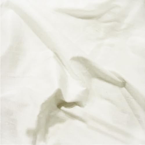 Silk Dupion Fabric, 100% Silk Yarn, 112cm Wide, Luxurious Slub Texture, for Fashion and Soft Furnishings, Multiple Colours (Ivory (2), Sample (15 cm x 15cm))