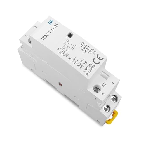 Contactor modular CA 2P 25A TOCT1 220V interruptor automatico carril DIN 2NO bobina 110V 3