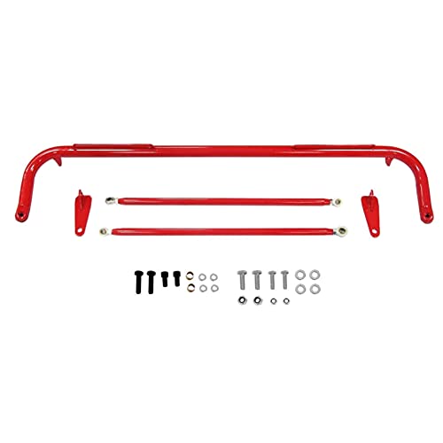 49" Universal Iron Racing Safety Seat Belt Chassis Roll Harness Bar Rod Fit for Ford Honda Mitsubishi and more, Works with All 4-Point, 5-Point and 6-Point Seat Belts (Red)