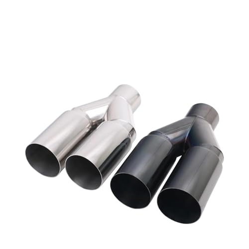 Tubo de escape universal de acero inoxidable doble salida de 76 mm para coche 2