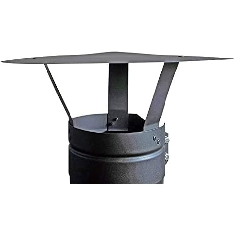 FOXY METAL FABRICATION BOLT ON CHIMNEY COWL TO FIT 5''/125MM FLUE PIPE/STOVE PIPE,CHIMNEY CAP,RAIN CAP MATT BLACK Cover