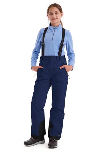 killtec Mädchen Skihose mit abzippbarem Latz und Kantenschutz Girls Skihose 242, dunkelnavy, 128, 43402-000