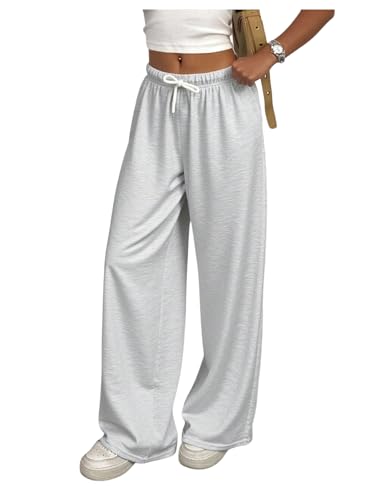 SOLY HUX Girl's Baggy Sweatpants Drawstring Elastic Waist Wide Leg Casual Long Pants