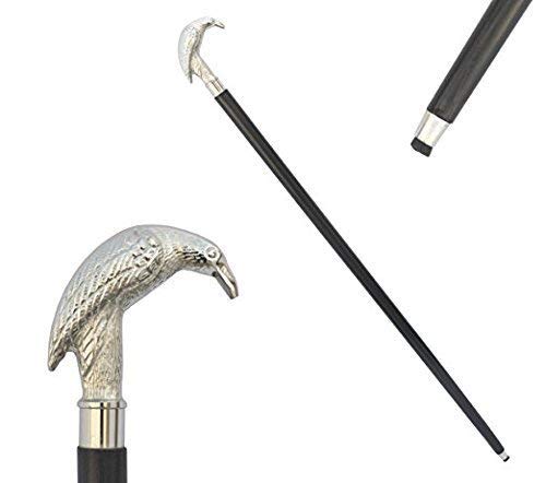 Bastón náutico de latón cuervo de cuervo de madera estilo clásico de 3 pliegues para caballero, cromado Bastón náutico de latón cuervo de cuervo de madera estilo clásico de 3 pliegues para caballero, cromado