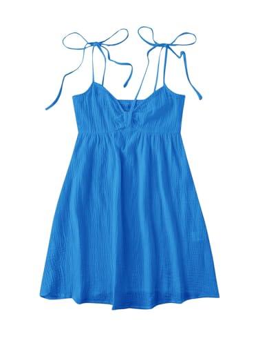 Image of SOLY HUX Women's Summer Cami Sun Dress A Line Tie Shoulder Y2k Cute Casual Short Mini Beach Babydoll Dresses