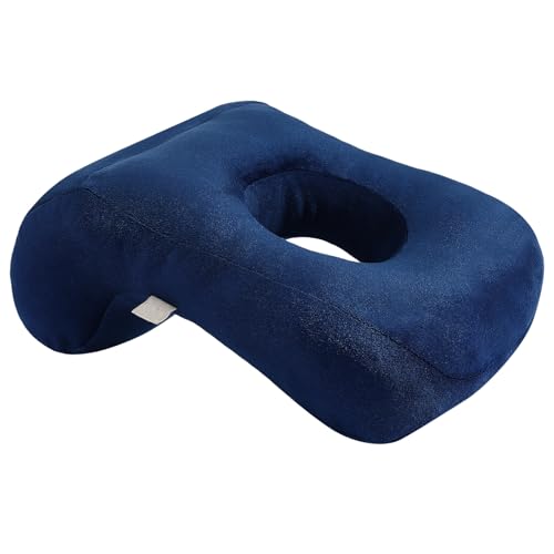 Almohada ergonómica azul 32x24 cm con diseño L miniatura 1